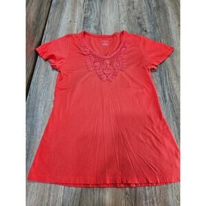 Merona Top Women's V-Neck Short Sleeve Cotton Casual Lounge Shirt